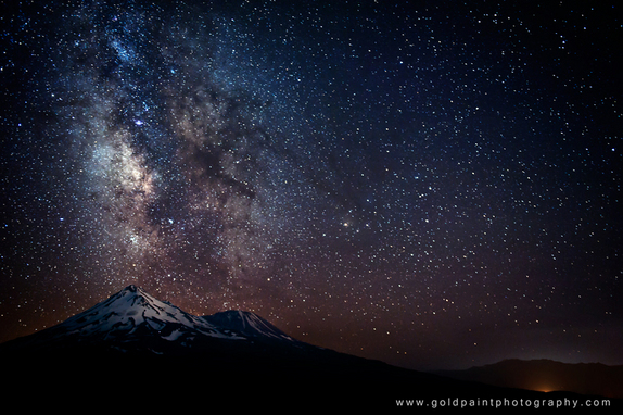 A Photo of the Milky Way Taken Over Mount Shasta in California