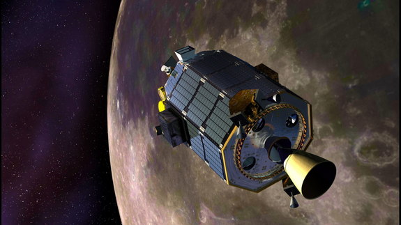Artist Illustration of The LADEE Probe Orbiting the Moon